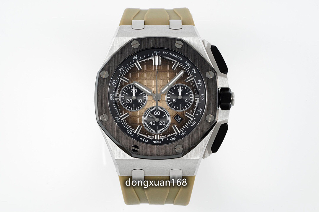 

APF 26420 is 44mm in diameter and features a 4401 movement timing function with a sapphire glass mirror quick-release strap, As shown