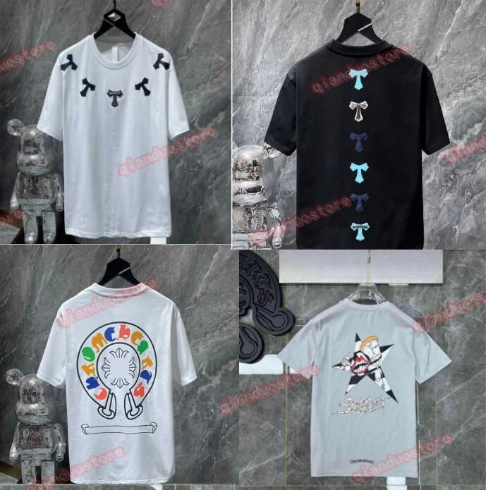 

Classic Men's Heart Luxury t Shirt Ch Brand Tops Tees Men Women Sanskrit Letter Chromes Sweatshirts Short Sleeve Horseshoe Designer Couple Cross T-shirts 3fd, K111