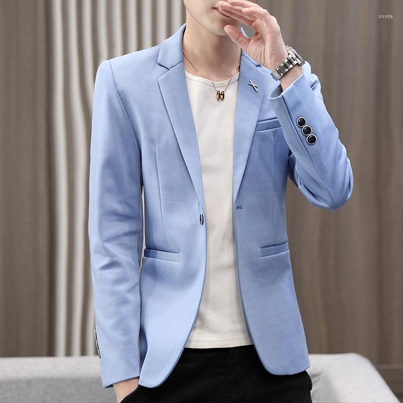 

Men's Suits 2023 Men's Spring Slim Fit Handsome Trendy Blazer, Sky blue