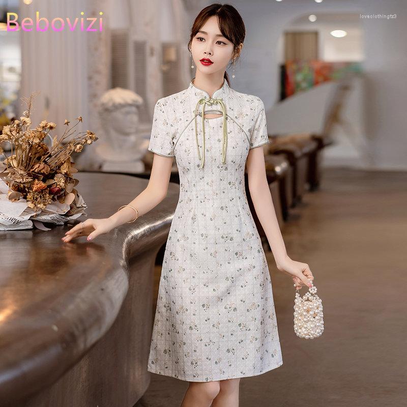 

Ethnic Clothing Improved Cheongsam 2023 Summer Retro Traditional Chinese Style Qipao Dress Women's