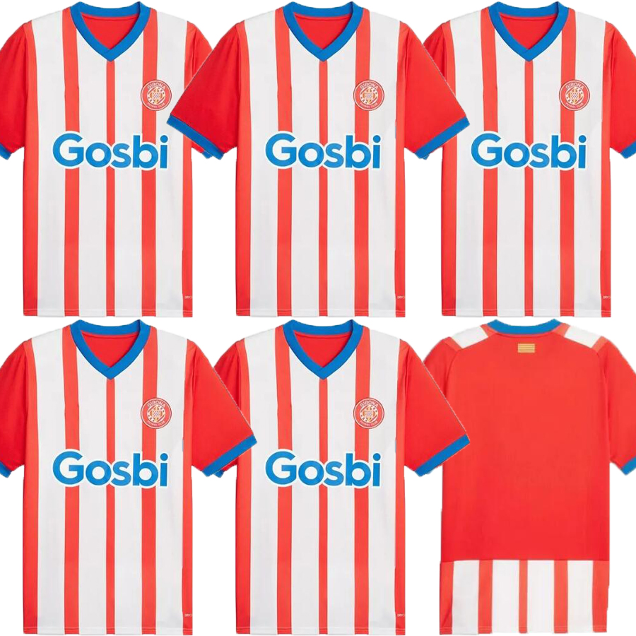 

23 24 Girona fc soccer jerseys TSYGANKOV CASTELLANOS RIQUELME STUANI ARNAU DAVID LOPEZ IVAN MARTIN home football shirt top, Red