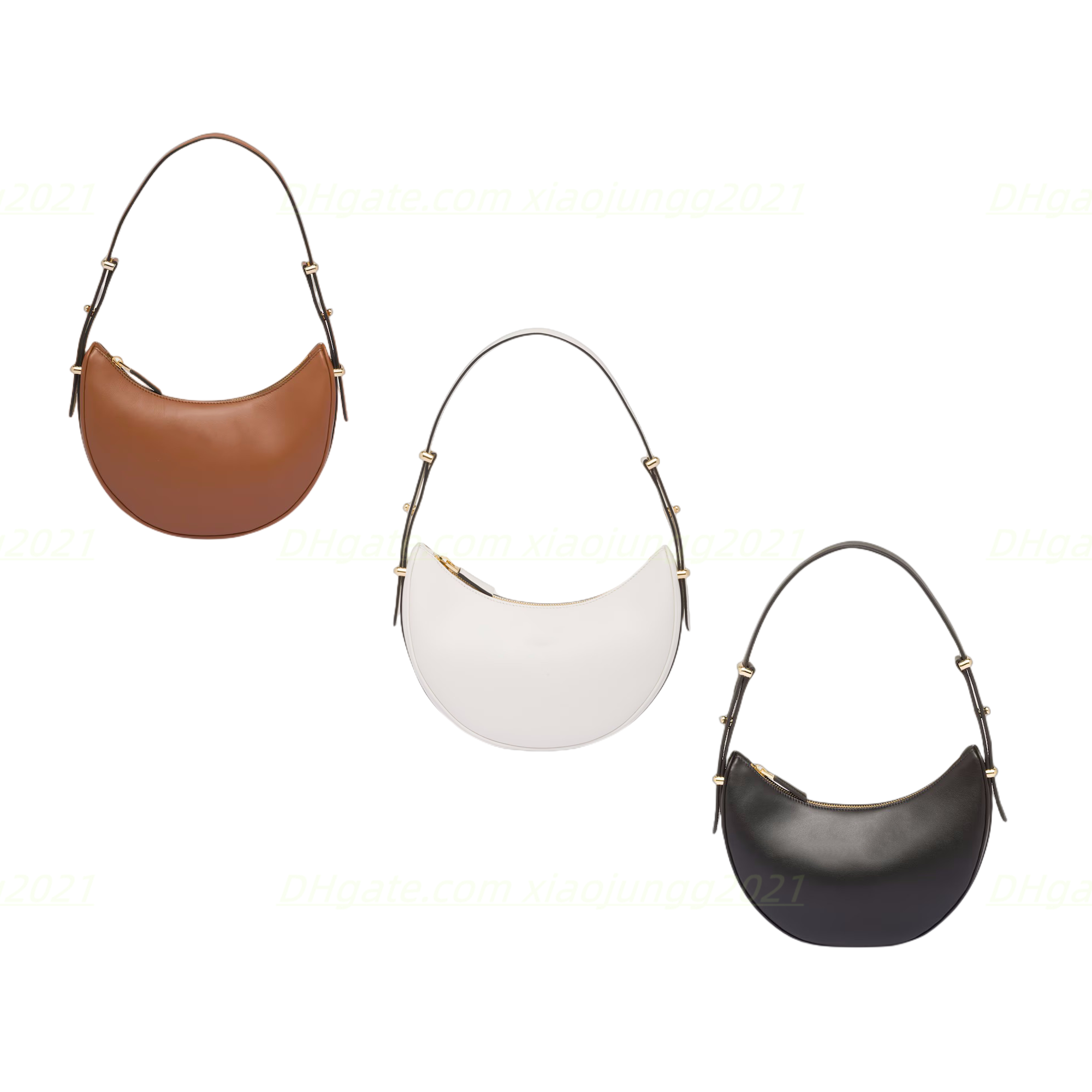 

Quality Designers Women Hand clutch bags Totes Underarm package Original Luxurys shoulder bags handbags Cosmetic Bags Fashion New items Moon bags Evening Bags, White