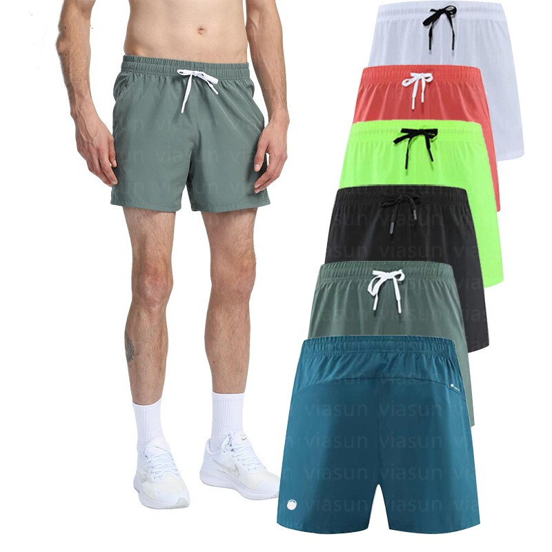 

Lu shorts Men Yoga Sports LL Shorts Fifth pants Outdoor Fitness Quick Dry Back zipper pocket Solid Color Casual Running, Have lu logo