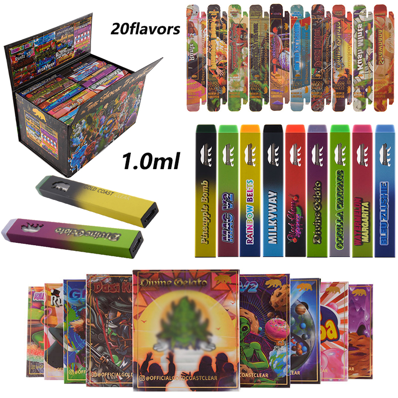 

GCC Gen 2 Gold Coast Clear 1.0ML Rechargeable Disposable Pens empty Vapes 20flavors TYPEC