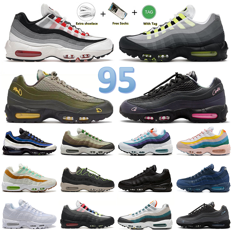 

95 OG Sports Running Shoes Airmaxs 95s Corteiz Pink Beam Sequoia Aegean Storm Smoke Grey Neon Greedy 3.0 Fish Scales Triple White Black For Mens Women Sneakers Trainers, A5 red thunder 40-47
