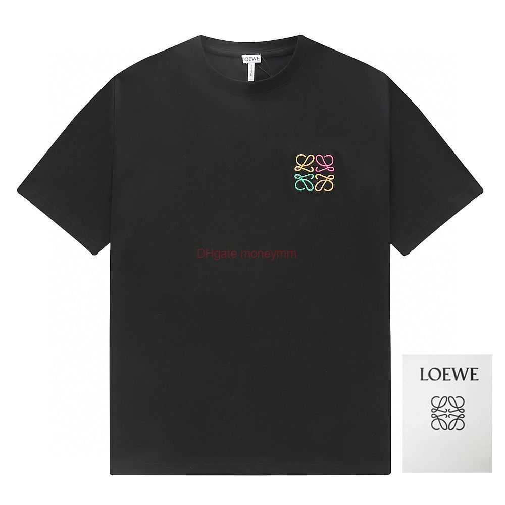 

Designer Fashion Clothing Tees Tshirts Loewe Ceiling Trendy Brand Loe Classic Colorful Embroidery Summer New Couple Short Sleeve Tshirt Luxury Casual Streetwear T, White