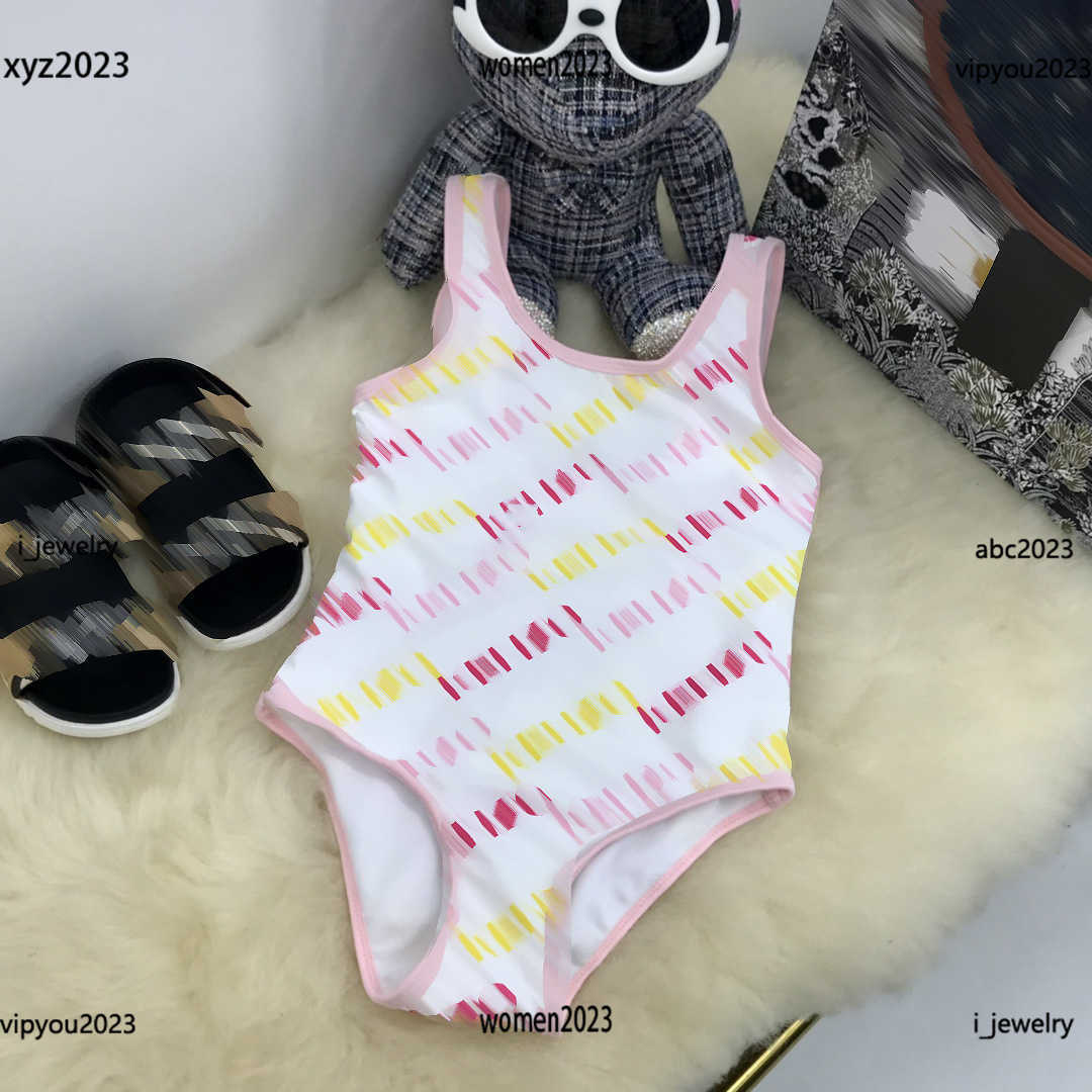 

baby Bikini color Letter girls swimwear Open back design One-piece New arrival Kid beach supplies Size 80-150 cm #Multiple product, #6