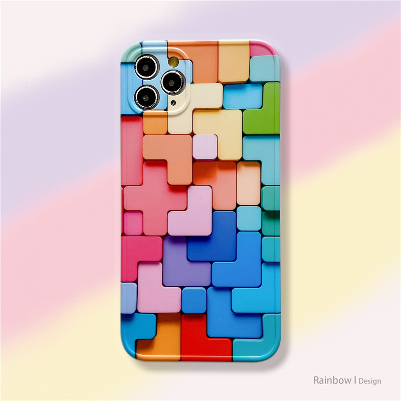 

New Ultra Slim Phone Case Soft TPU Cover Case,Creative square for iphone13 case XR 12 Promax drop-proof 11, Orange