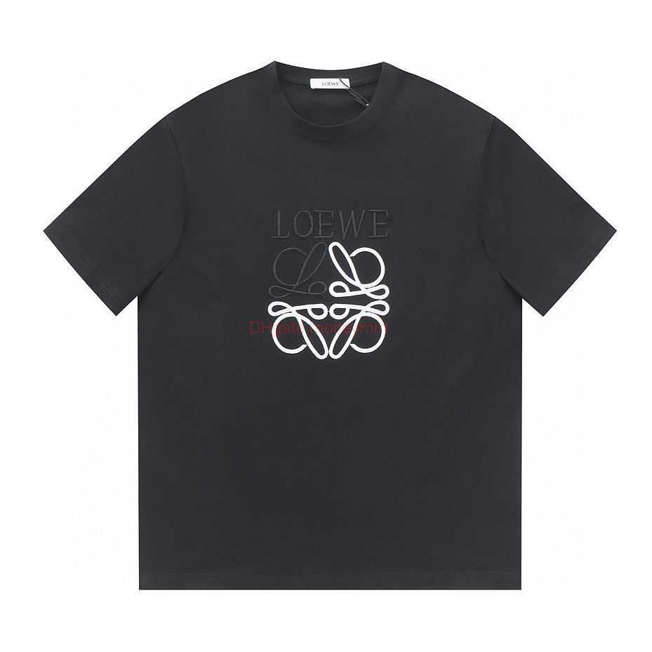 

Designer Fashion Clothing Tees Tshirts Loewe 2023 Summer New Fashion Brand Letter Embroidery Round Neck Men and Womens Couple Short Sleeve Tshirt 100 Cotton Luxury C, White