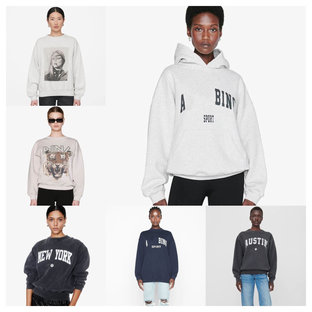 

Classic Hoodies Pullover top luxury Letter Embroidery Inside Fleece Round Neck Sweater Long Sleeves Designer ANINE BING CITY Hoodie Womens Sports Loose Hoodies