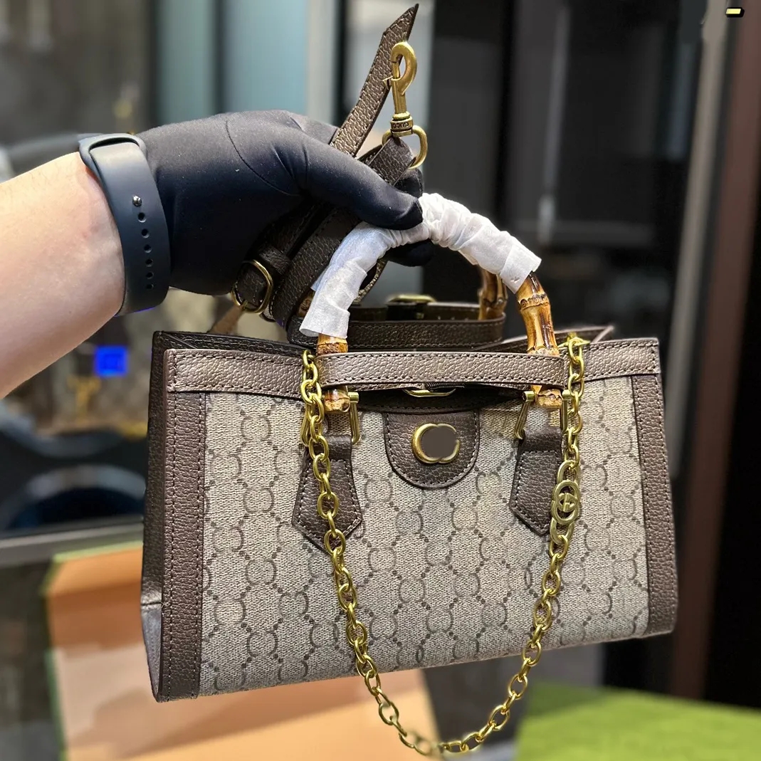 

Designer Tote Bag Bamboo Handle Handbags Horizontal Shape Crossbody Shoulder Bags Genuine Leather Classic Letter Detachable Adjustable Strap Large Capacity, Customize