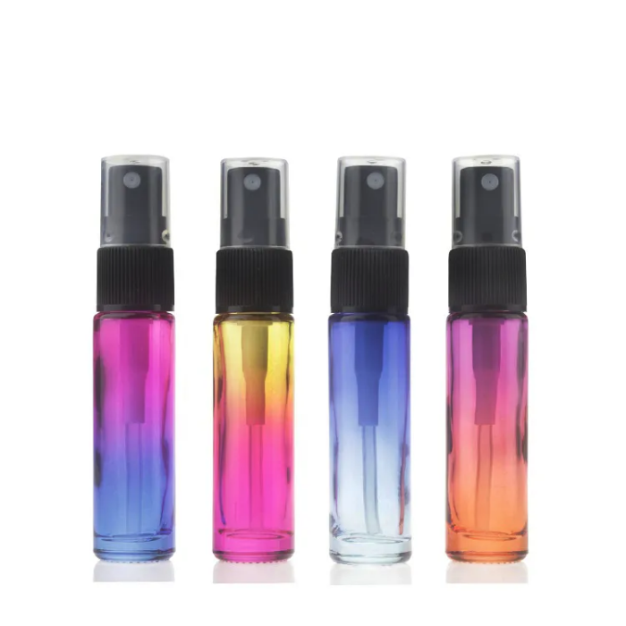 Color Gradient 10ml Fine Mist Pump Sprayer Glass Bottles Designed for Essential Oils Perfumes Cleaning Poducts Aromatherapy Bottles