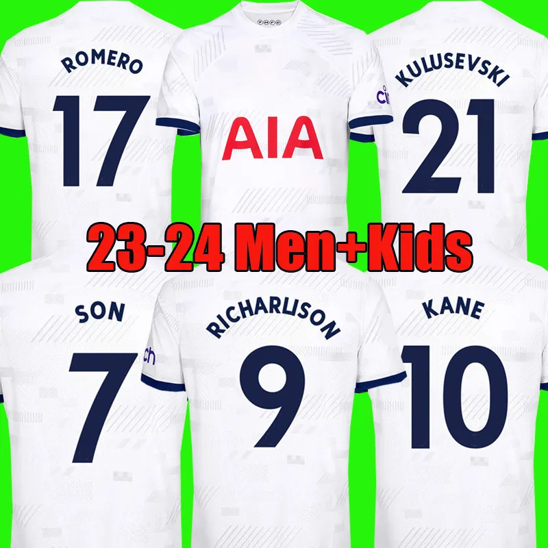 

KANE SON 23 24 Soccer Jerseys KULUSEVSKI RICHARLISON PERISIC PEDRO PORRO 2023 2024 DANJUMA ROMERO Tottenham Football kit shirt SPURS top Men kids set unifomrs