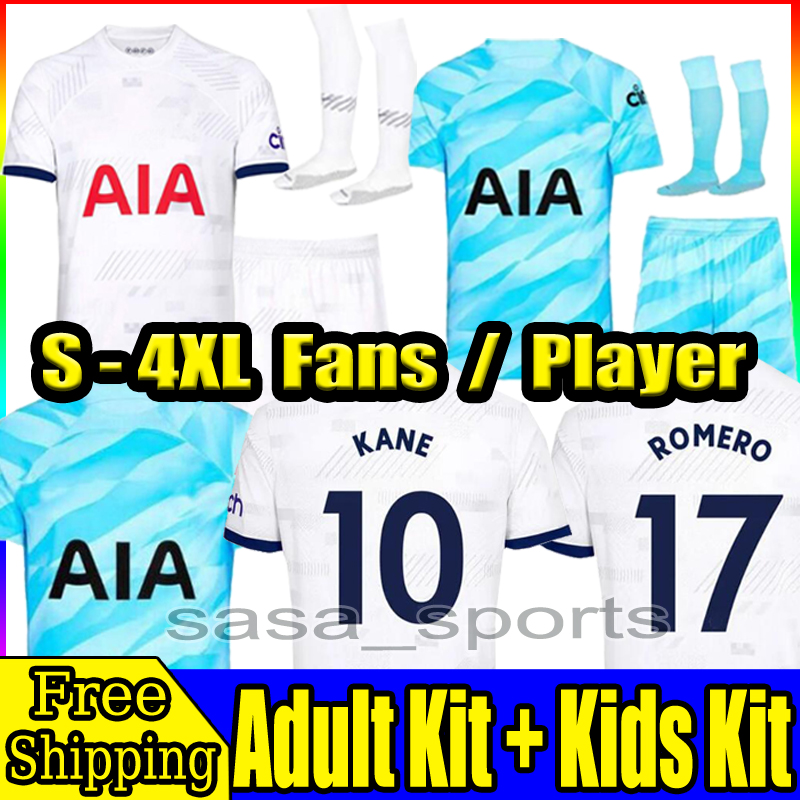 

S-4XL SPURS 23 24 soccer jersey KANE SON PERISIC KULUSEVSKI TottenHAM HOJBJERG 2023 2024 LUCAS LLORS Third Football kit shirt BRYAN BERGWIJN Soccer tops Men kids sets, 22-23 away