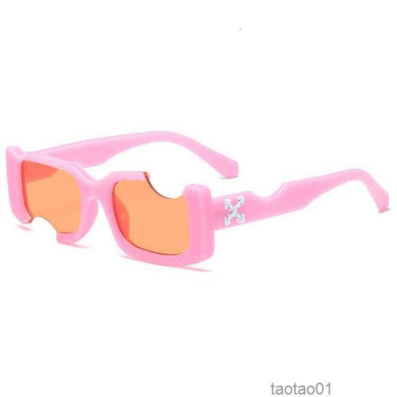 

Sunglasses Hip-hop Square Women Men Off Notch Hole Design White Sun Glasses Blue Ladies Vintage Shados Eyewear Uv Protection T2201295
