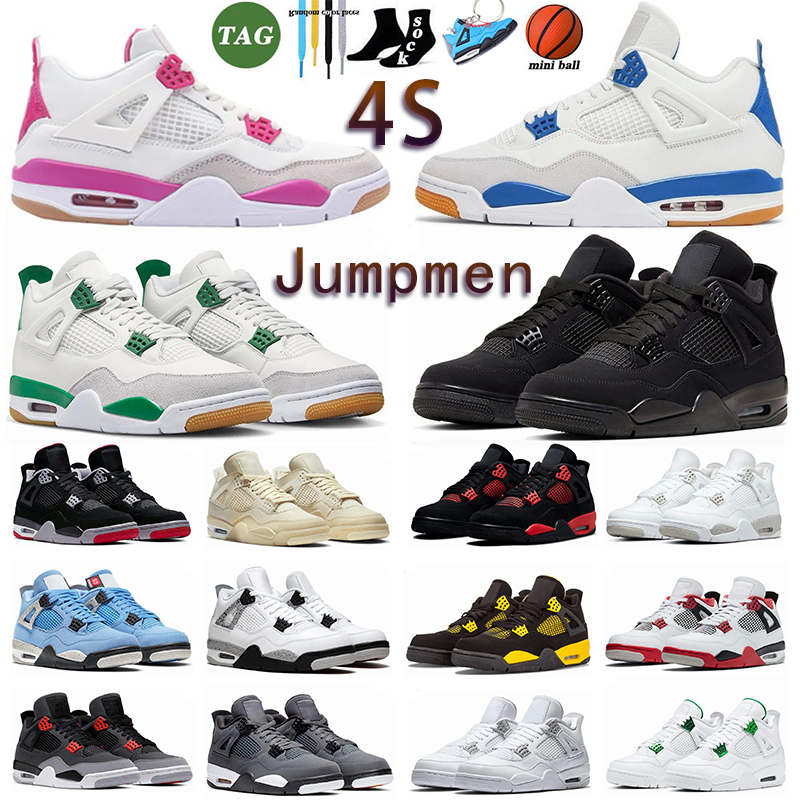 

Designer shoes New Basketball Shoes Mens Womens Trainers Jumpman 4 Military Black Cat 4s J4 Red Thunder University Blue Sail 4 Midnight Navy Mens Ourdoor Sneakers, #3 pine green