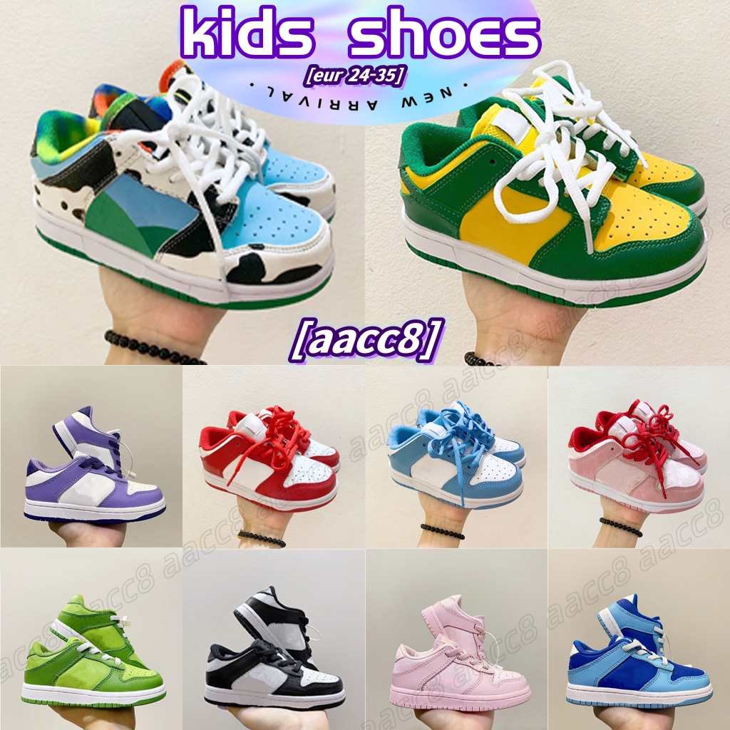 

chunky kids shoes toddlers SB Panda boys girls White black triple pink kermit childrens university blue sneakers trainers infants 24-35