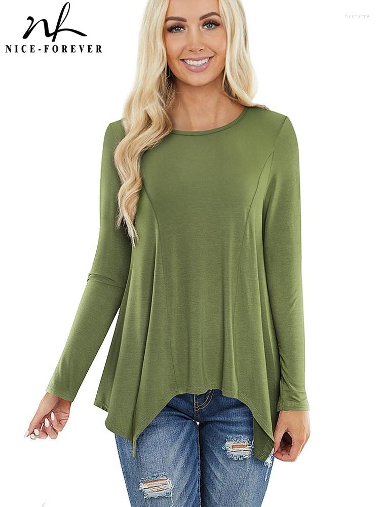 

Women's T Shirts Nice-Forever Spring Women Classy Solid Color T-Shirts Casual Daily Tees Tops T059, Black