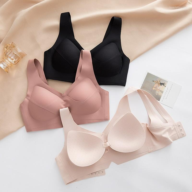 

Bras Vest-style Bra Thin Style Gathered Upper Support No Underwire Large Chest Display Small Latex Traceless Underwear Women, Black