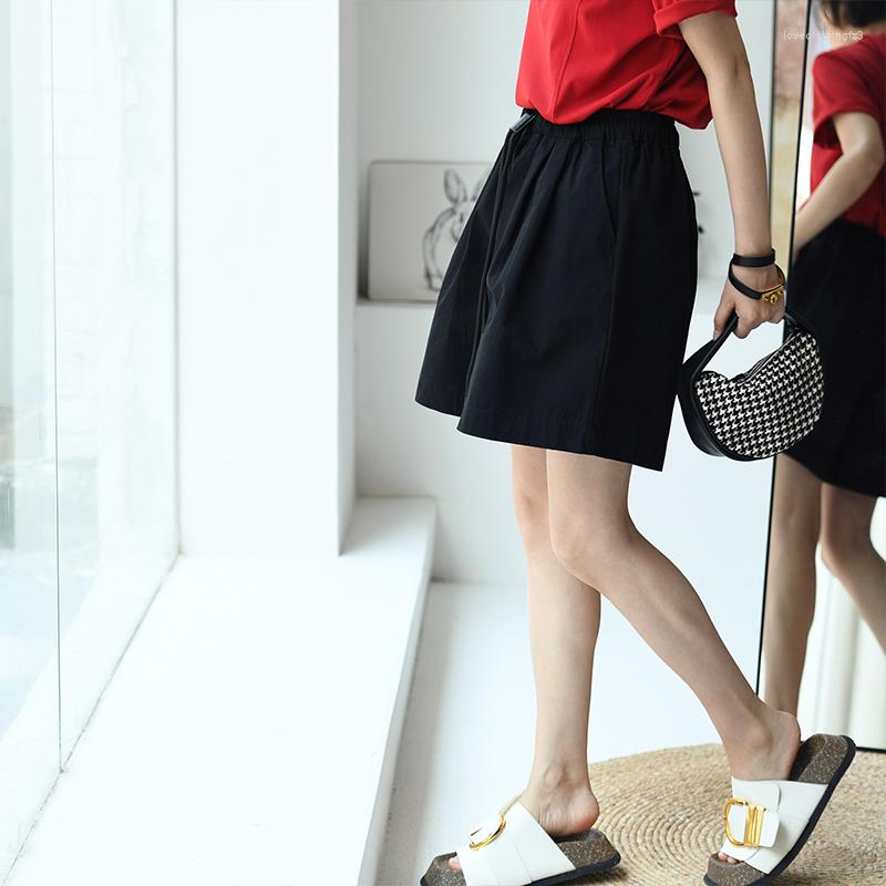 

Women's Shorts MICOCO K3099C Korean Version Of Simple Casual Drawstring Elastic High Waist Loose Look Thin Wide Leg, Black