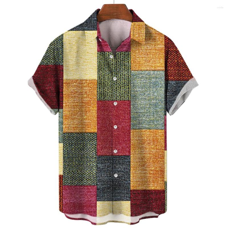 

Men' Casual Shirts Male Shirt Oversized Plaid Floral Short Sleeve Tops Summer Holiday Buttons Social Luxury Clothing Men Hawaii 5XL, E01-hy10615