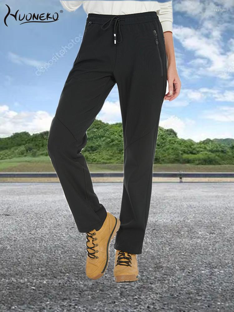 

Women' Pants Women Winter Casual Trousers Outdoor Warm Breathable Anti-uv Hiking Trekking Fishing Solid Female Cargo Waterproof WAP24, Black