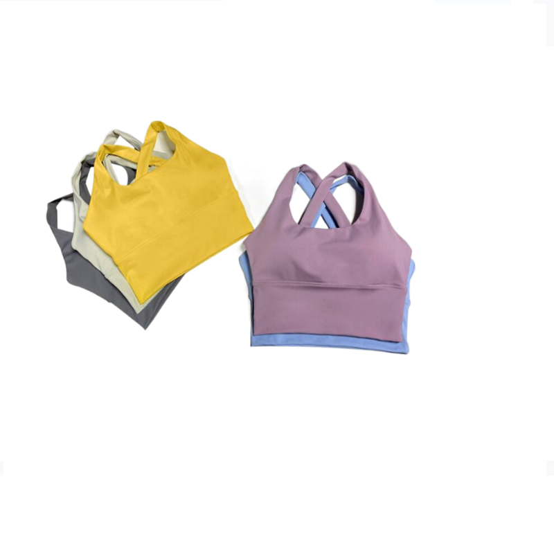 

luu-01 High Impact Yoga Bras for Women Padded Sports Bras Criss Cross Back Workout Sports Bras Fitness Vest Underwear Padded for Yoga Workout Fitness Low Impact, White