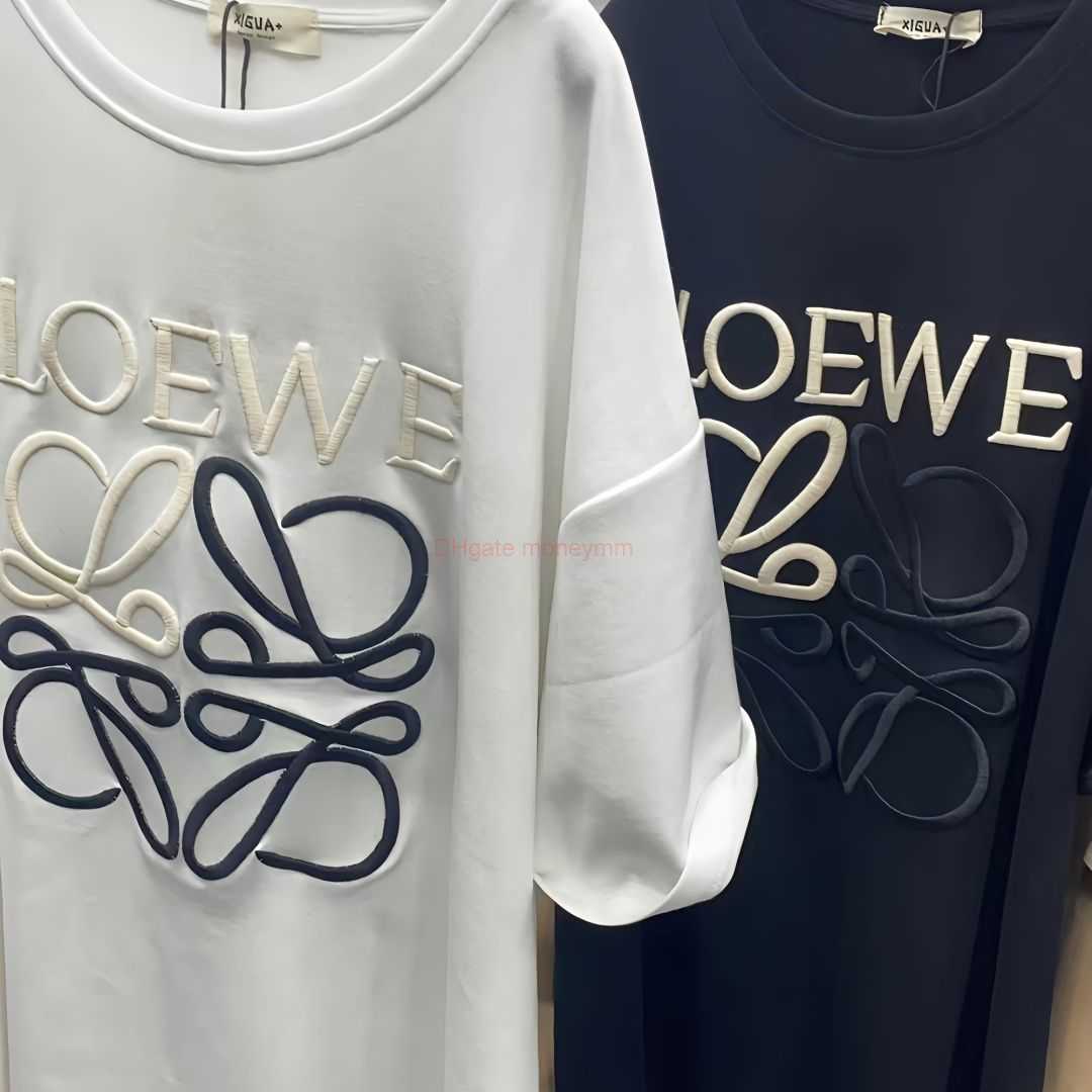

Designer Fashion Clothing Tees Tshirts 2022 Loewe Letter Tshirt Loose Casual Short Sleeved Minimalist Versatile Fashion Trend Luxury Casual Streetwear Tops Rock H, White