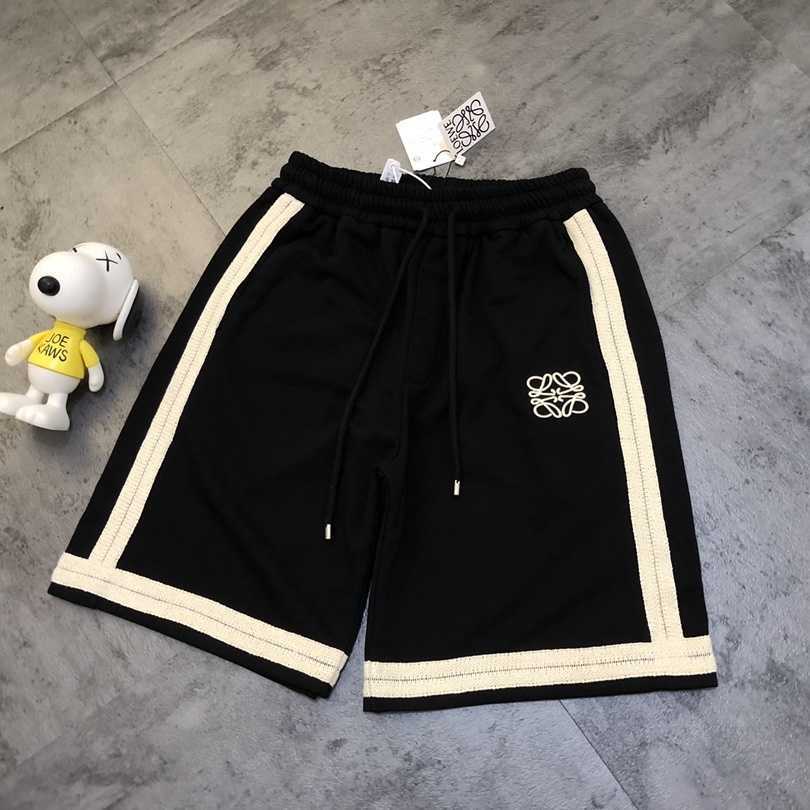 

Designer Short Fashion Casual Clothing Loewe Pure Original 23ss Woven Embroidery Ribbon Threedimensional Embroidery Shorts for Men and Women in High Version Beach, Black