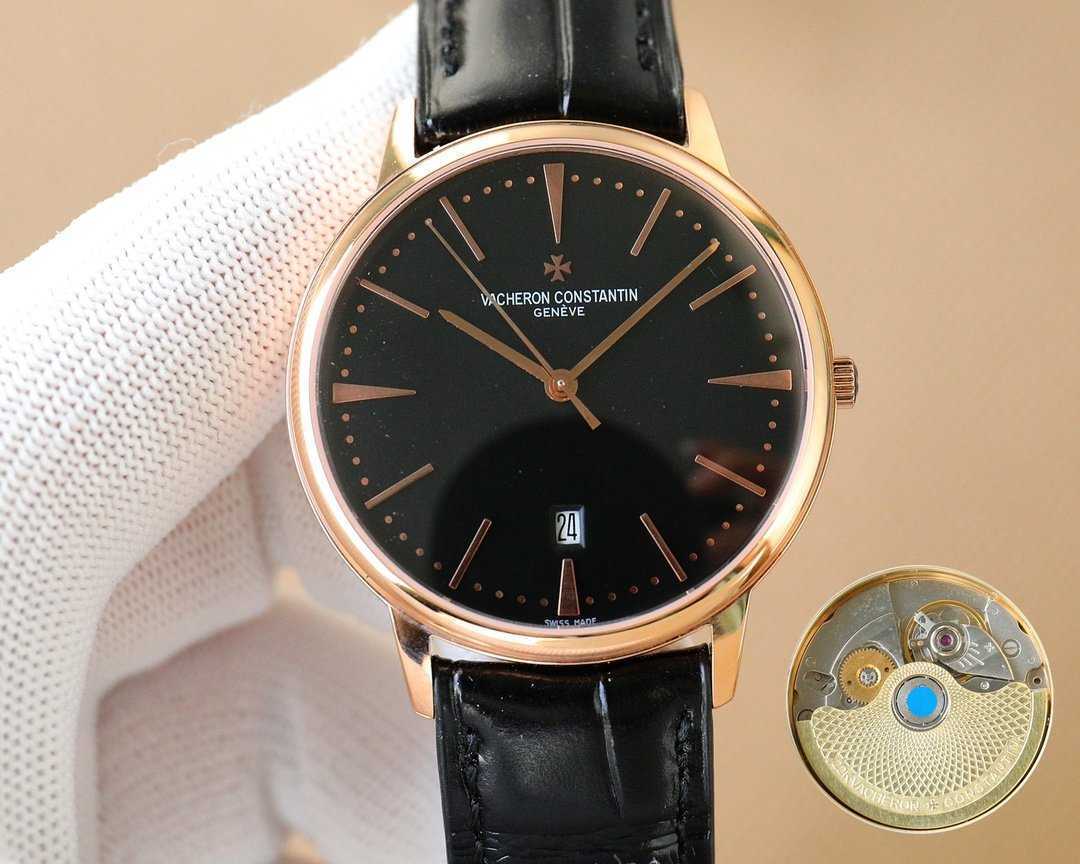 

Formal classic Luxury wrist watches V C 81180 with date Luxu 40mm High quality Concise steady first-choice gift Iced out Movement watch Colors, Black