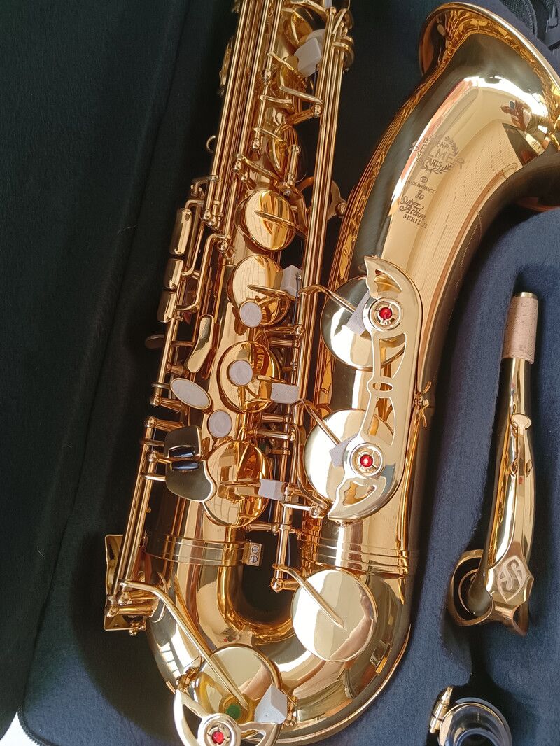 

Tenor saxophone New golden STS-802 bB Tenor sax playing professionally Musical instrument gold with case mouthpieces