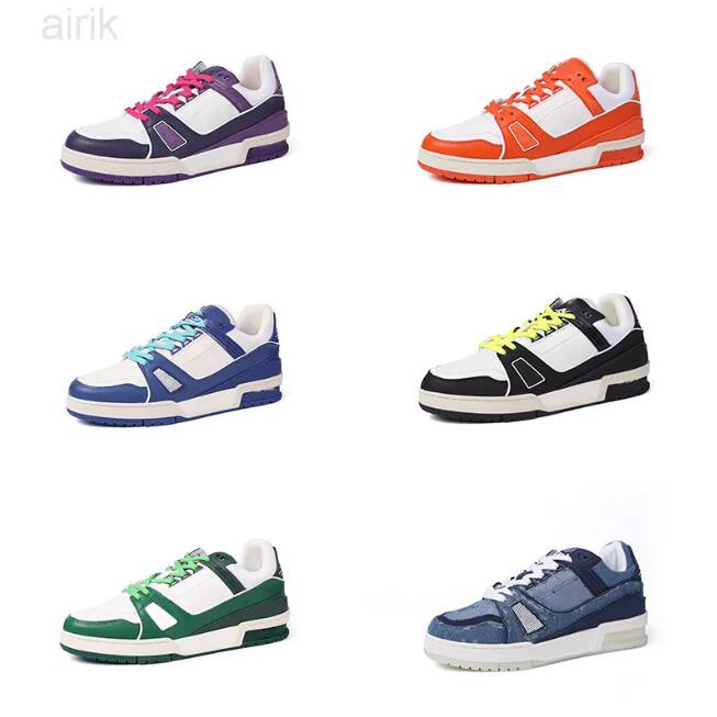 

Top Quality Men Trainer Designer Sneaker Platform Shoe Calf Leather Runner Trainers Printing Embossed Sneakers Grained Shoes For Boy EU38-46, 10