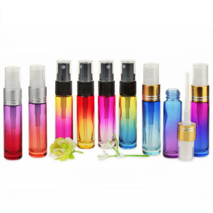 Color Gradient 10ml Fine Mist Pump Sprayer Glass Bottles Designed for Essential Oils Perfumes Cleaning Poducts Aromatherapy Bottles