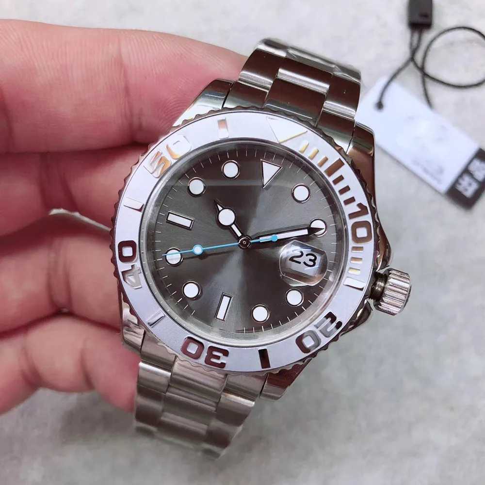 

ST9 Stainless Steel Automatic Mechanical Watch Men Quality 40MM Platinum Dial Floding Clasp Sapphire Glass Mens Wristwatches U1