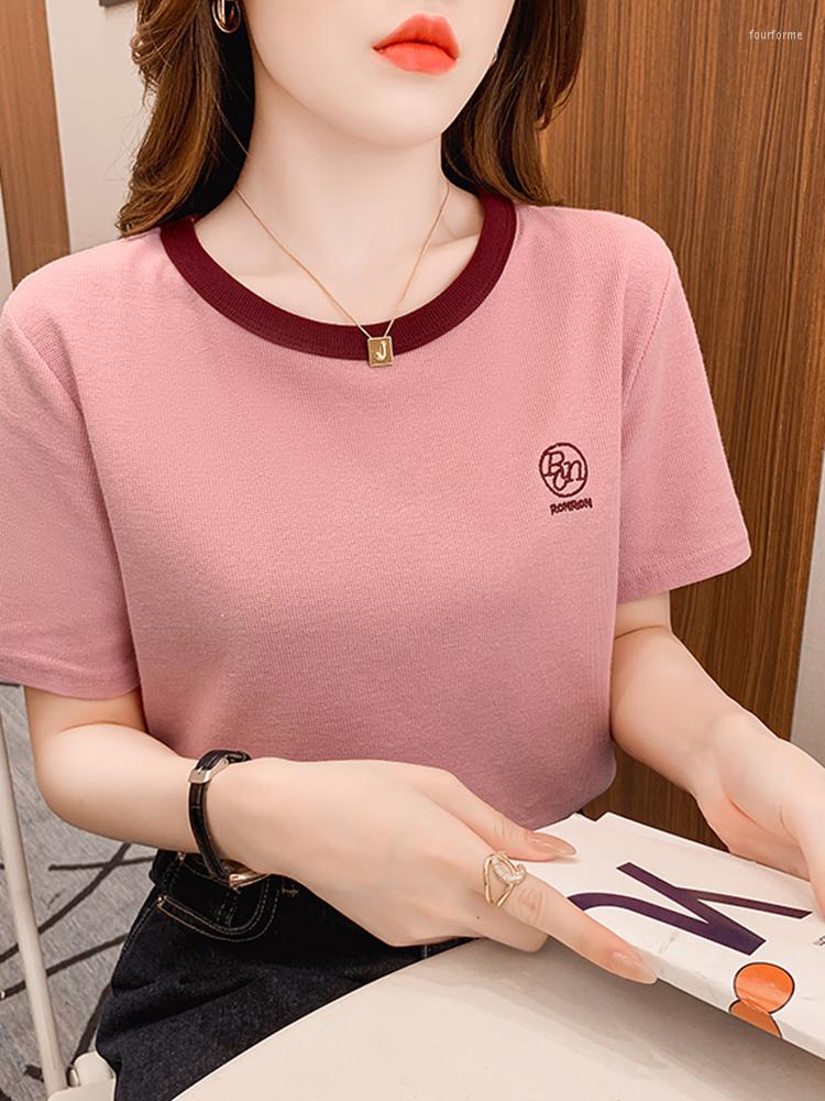 

Women's T Shirts 2023 Summer Waffle Loose Short Sleeve T-shirt For Women, Green