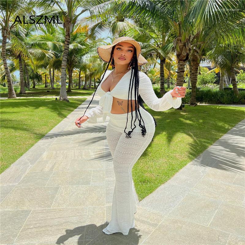 

Women' Two Piece Pants Women' Clothing Spring And Autumn Recommended Long Sleeve V-neck Fashion Temperament Lace Stitching, Black