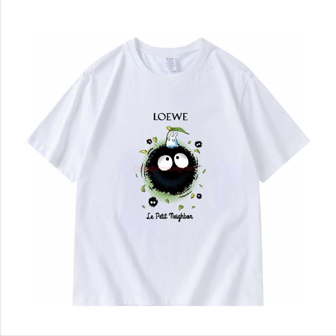 

Designer Fashion Clothing Tees Tshirts Loewe Xia New Round Neck Short Sleeve Mens Tshirt Womens Sports Miyazaki Hayao Anime Little Coal Ball Luxury Casual Streetwea, Black