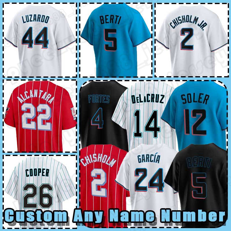 

2 Jazz Chisholm Jr Baseball Jerseys 14 Bryan De La Cruz 22 Sandy Alcantara Jorge Soler 3 Luis Arraez Nick Fortes Marlins Jesus Sanchez Max Meyer Avisail Garcia Jon Berti, Custom new cool base(taikongren)