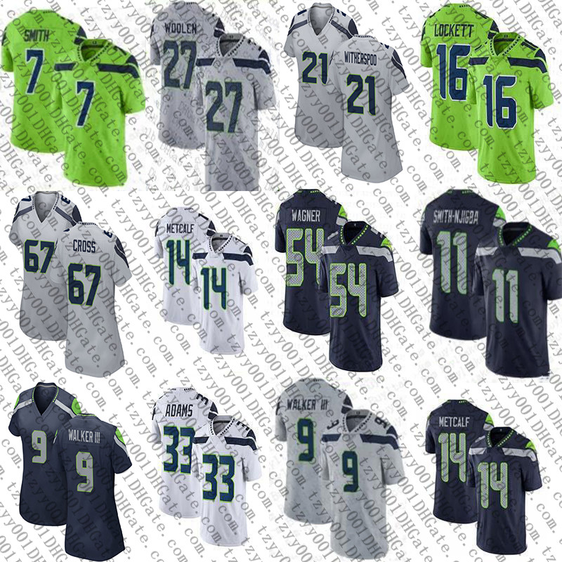 

Custom Jaxon Smith-Njigba Devon Witherspoon Football jersey Geno Smith DK Metcalf Tariq Woolen Kenneth Walker III Tyler Lockett Bobby Wagner Julian Love Jamal Adams, Mens