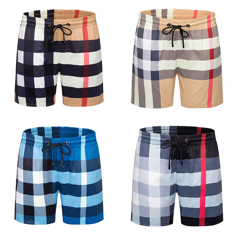 

Designer Men's Shorts netting beach pants European and American brand trend classic simple checkered loose large women's same style, 004