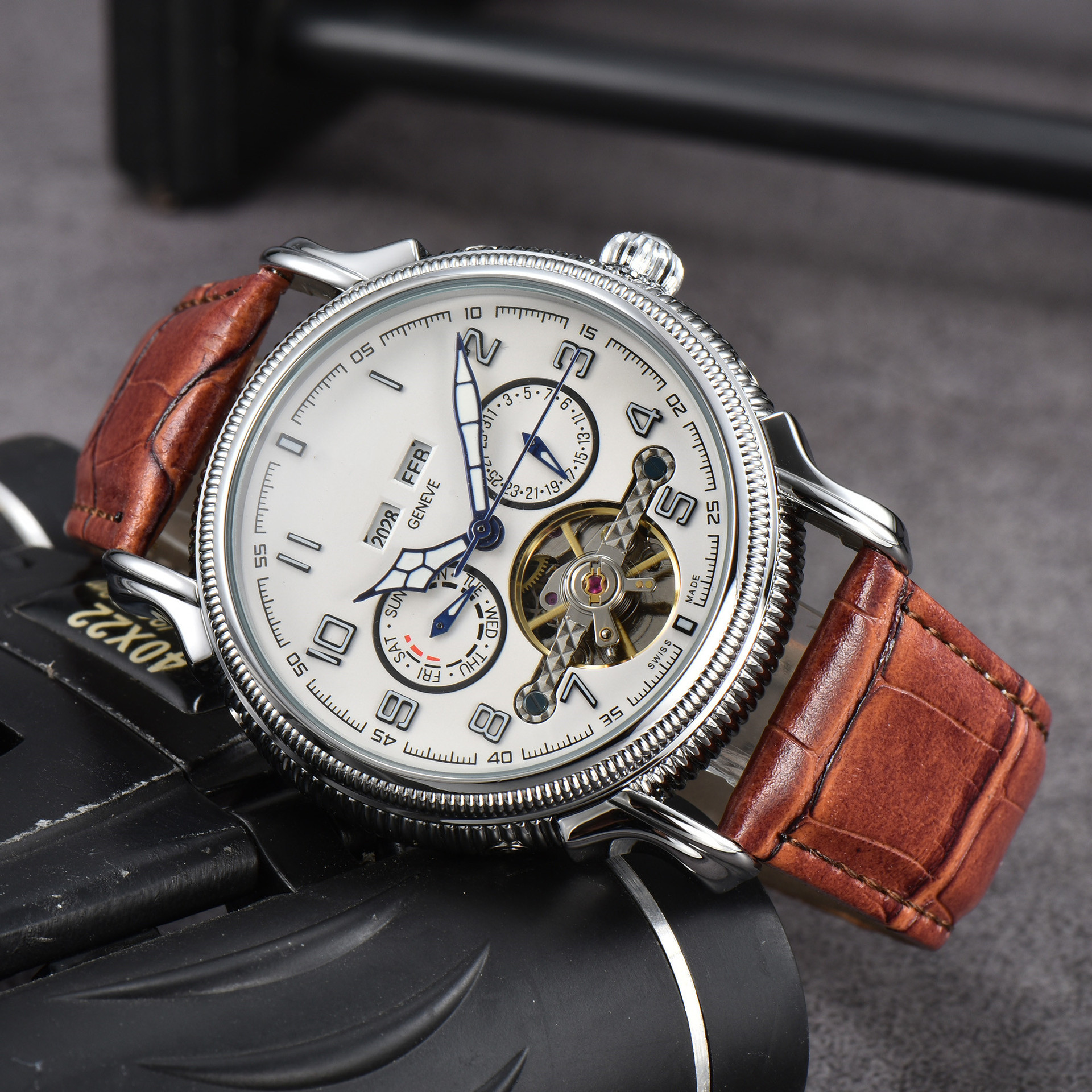 

Top-level brand Patekity Watches Men's Wrist Watch Luxury Business Watch Automatic Mechanical Wristwatch man women Tourbillon Watches High quality leather strap, No brand