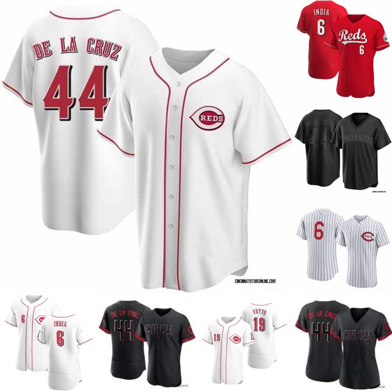 

#44 Elly De La Cruz Reds Cincy 2023 City Connect Jersey Joey Votto Jonathan India Luke Maile Tyler Stephenson Nick Lodolo Pete Rose Nick Lodolo Jake Fraley Spencer Steer, Mens flex base white