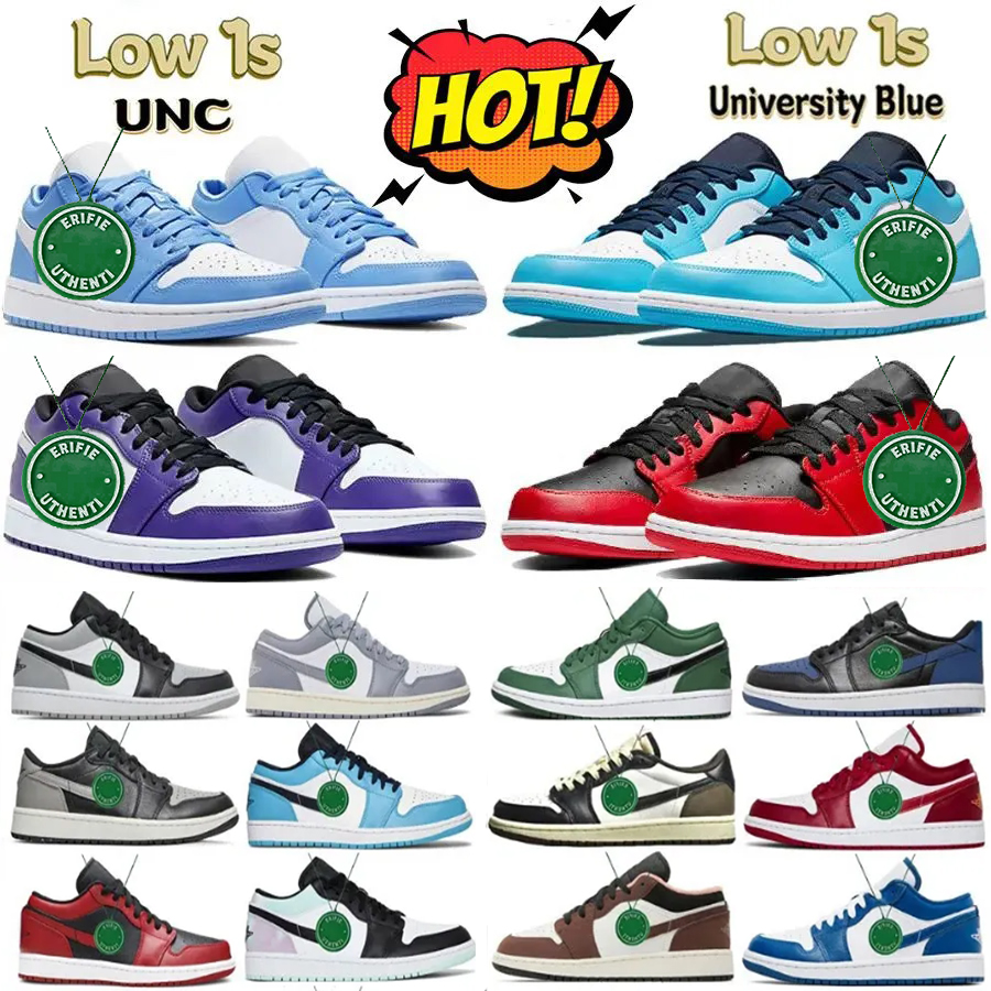

Men Women Jumpman Low basketball shoes Triple White Shadow University Blue UNC Black Bred Toe paris Chicago Light Smoky Grey mocha mens sneakers Eur size 36-46