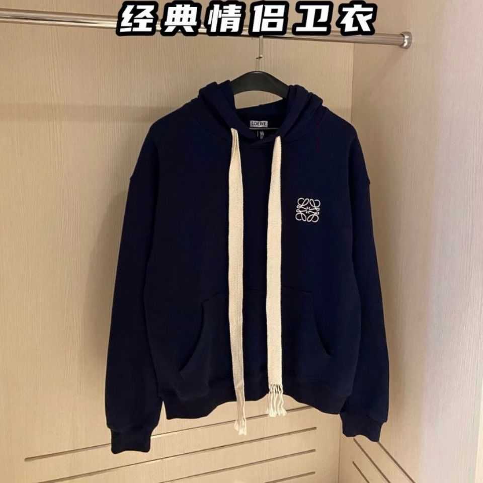 

Designer Clothing Mens Sweatshirts Hoodies Loewe Loe Family 2021 Early Autumn New Long Ribbon Hooded Couple Sweater Star Loose Version Fashion Streetwear Pullover, Beige