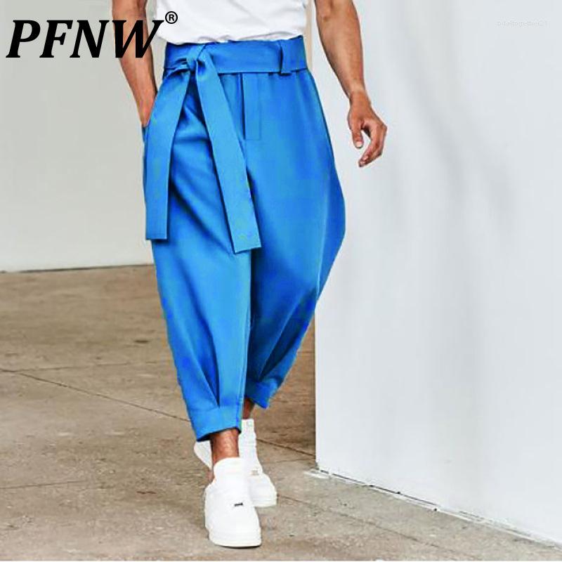 

Men's Pants PFNW Men's Solid Color Design Sense Autumn Winter Tide Casual High Street Ankle-length Legged Chic 12A5934, Black