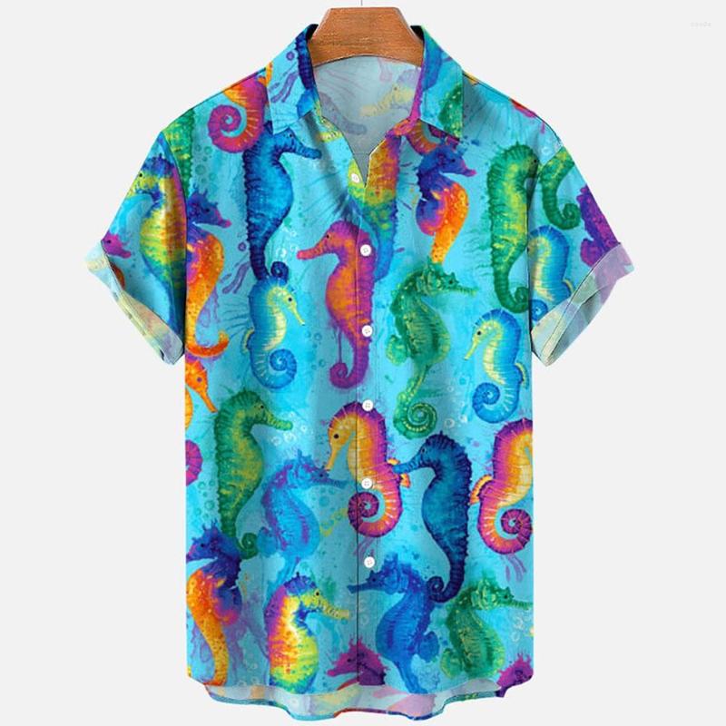 

Men's Casual Shirts Sea Animals Seahorse Fish 3d Pattern Hawaiian Shirt Male Clothes Men's 2023 Summer Short Sleeve Loose, Ofsx-01944