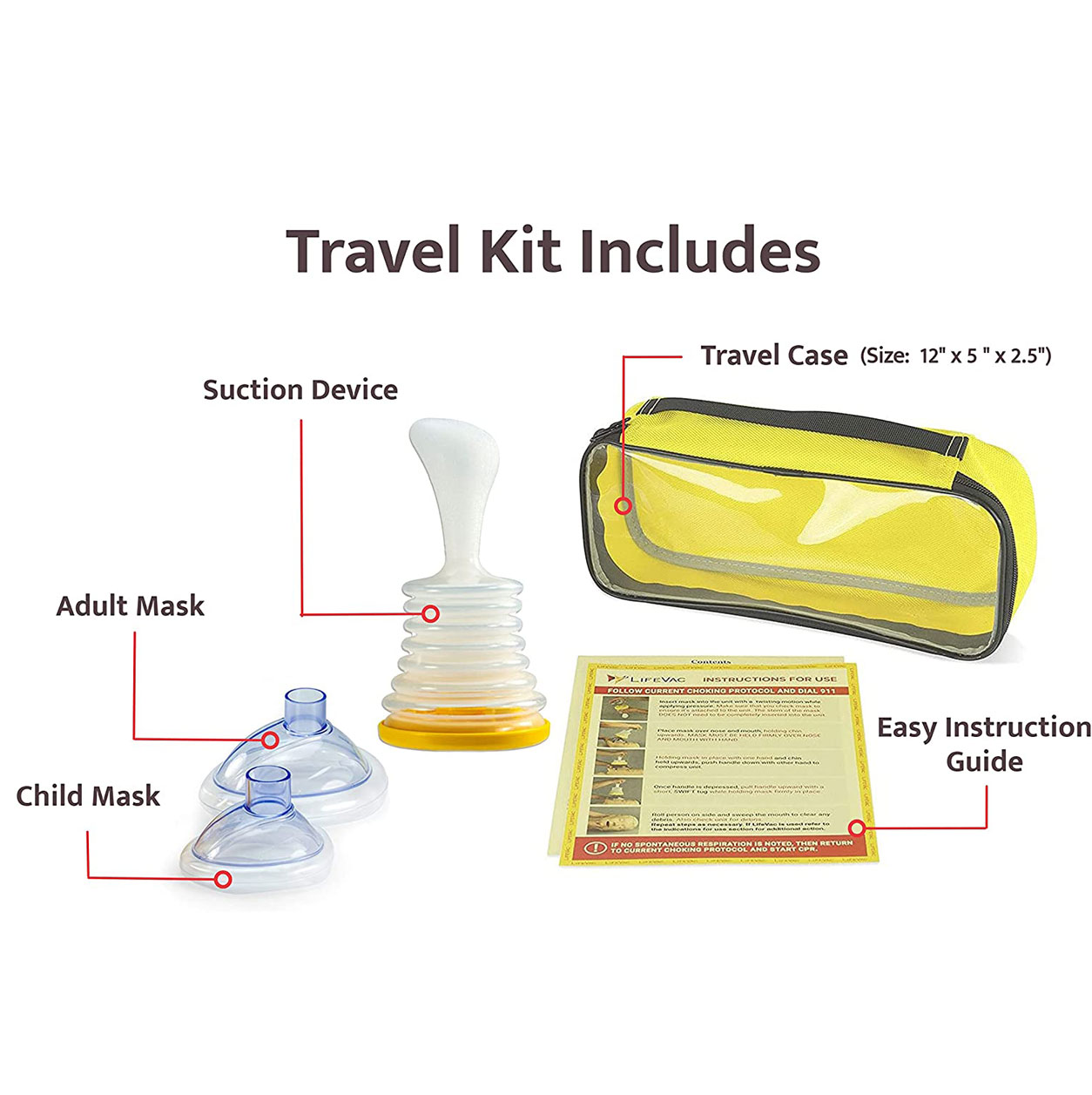 

Choking Rescue Device Set with Bag for Adult and Children First Aid Mask