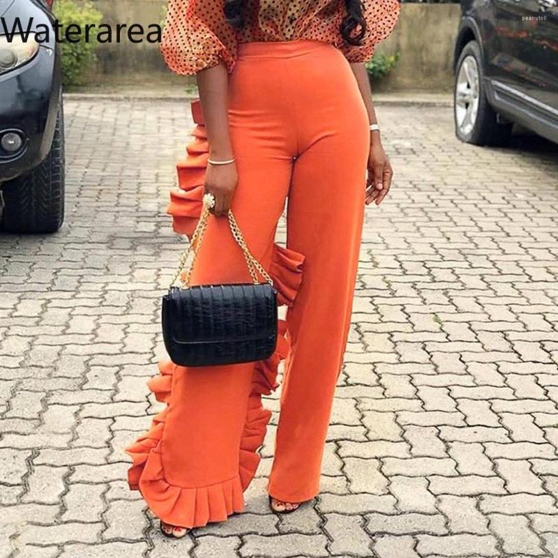 

Women's Pants Waterarea Street INS Women Y2k High Waist Side Tree Ruched Patchwork Pant Fashion -4XL Straight-leg, Orange