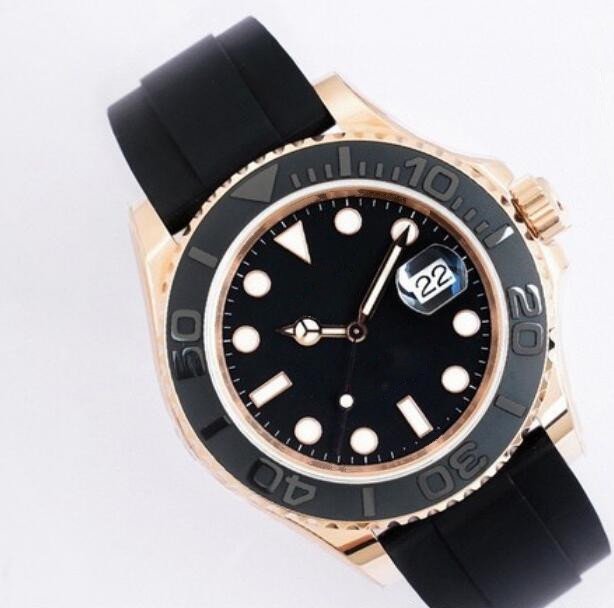 

Luxury Watches 40mm Mechanical Automatic Sapphire Glass 18kt Everose Gold Black Rubber Strap Mens Watch Waterproof Luminous