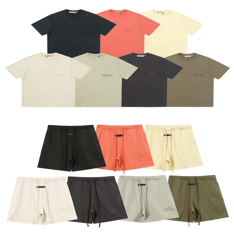 Ensemble de T-shirt de sport pour hommes en peluche Alphabet Streetwear respirant costume d'été haut Shorts T-shirt vêtements de sport de plein a